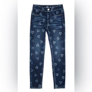 Wonder Nation Dark Blue Heart Print Skinny Jeans